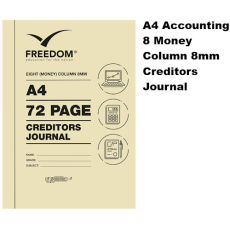 72 pages A4 Accounting Books 8 Money Column Creditors Journal